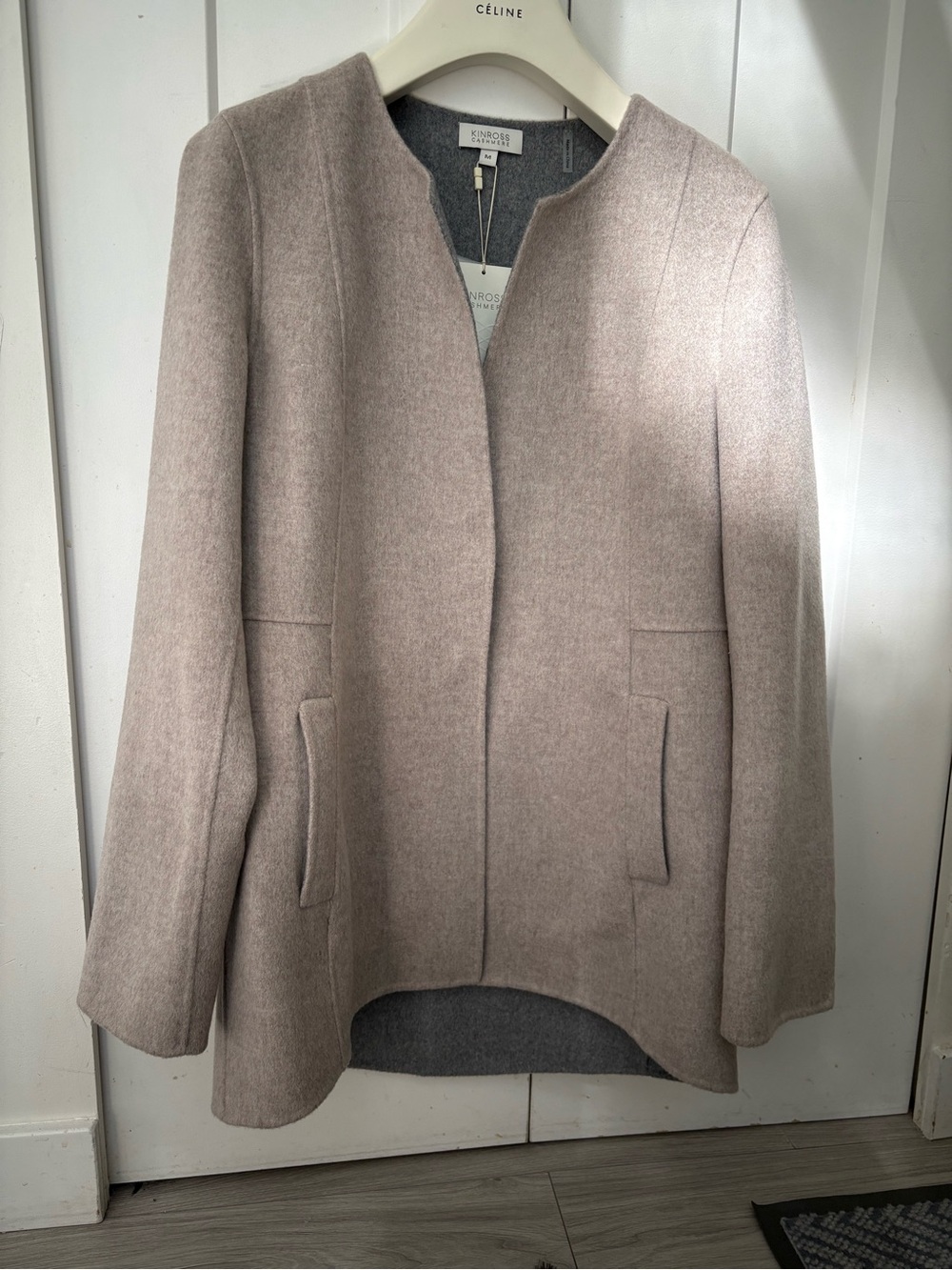 Kinross Cashmere double-faced wool and cashmere jacket/short coat.